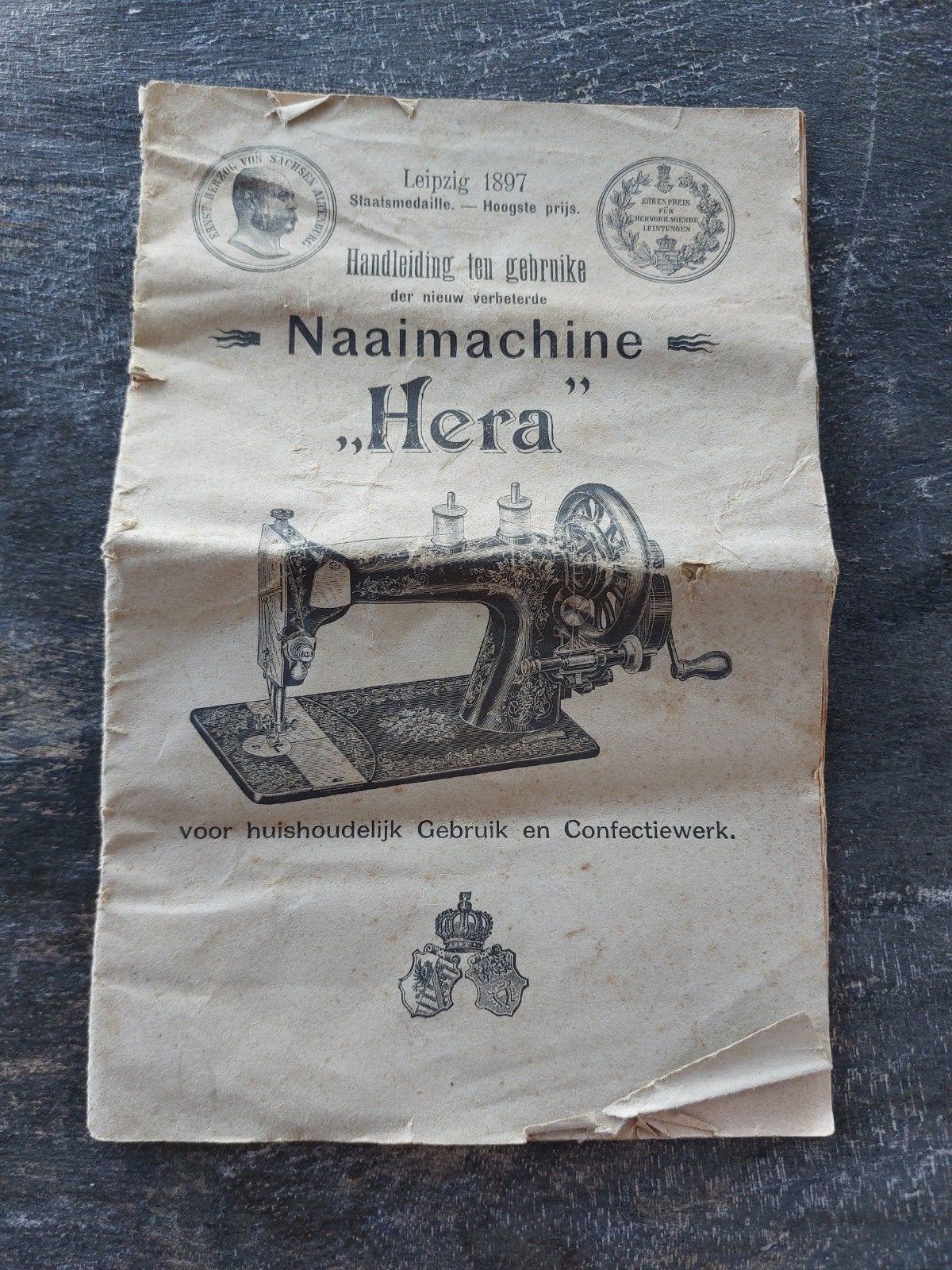 Naaimachine Hera handleiding- Leipzich 1897, Ophalen of Verzenden