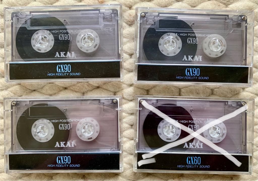 Schaars 3x AKAI GX90 type II cassettebandjes GX 90 C90 GX-90, Cd's en Dvd's, Cassettebandjes, Gebruikt, 2 t/m 25 bandjes, Ophalen of Verzenden