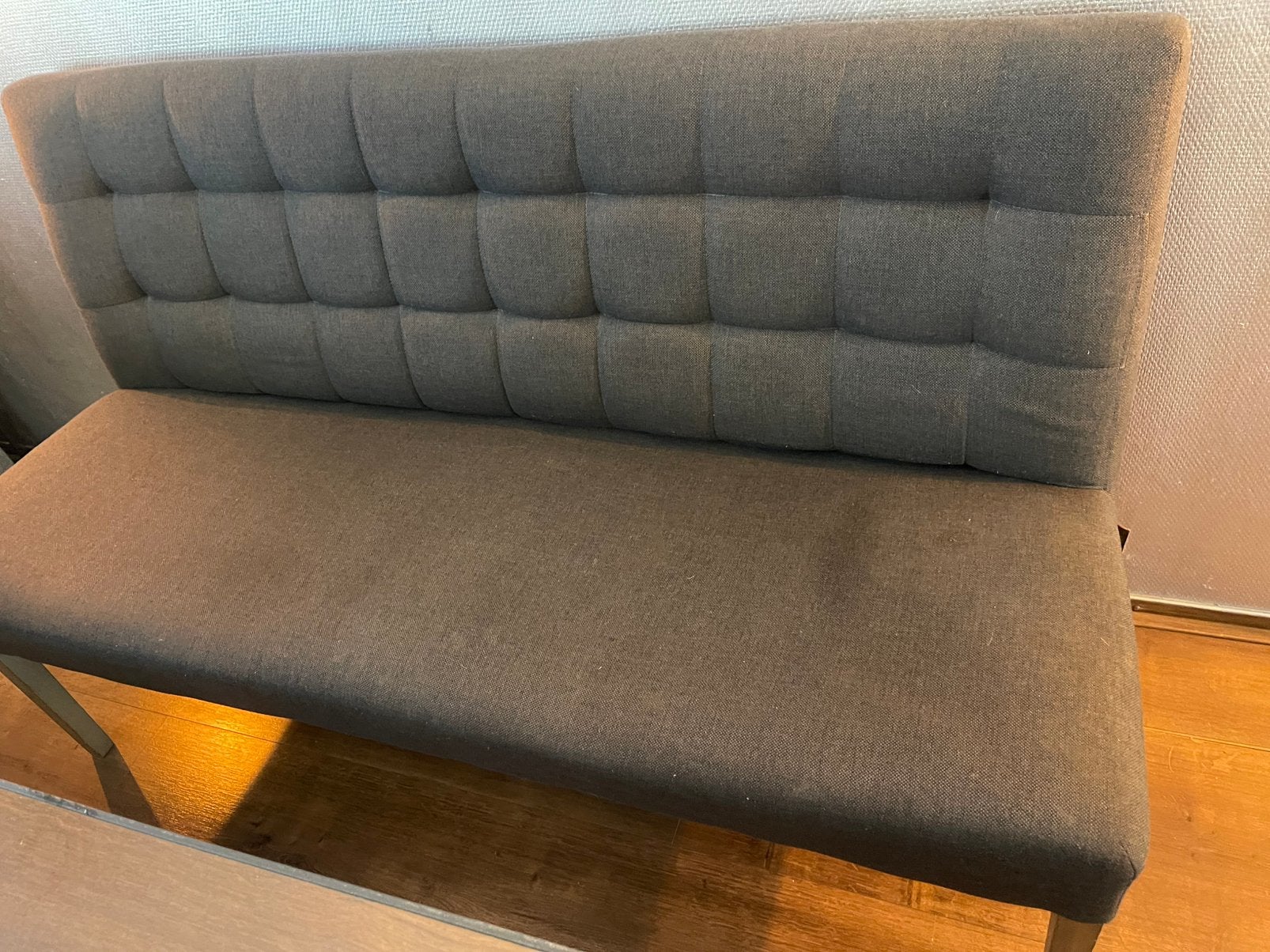 Eetkamerbank ,merk wood!, Huis en Inrichting, Slaapkamer | Slaapbanken, 70 cm of minder, Tweepersoons, Zo goed als nieuw, Grijs