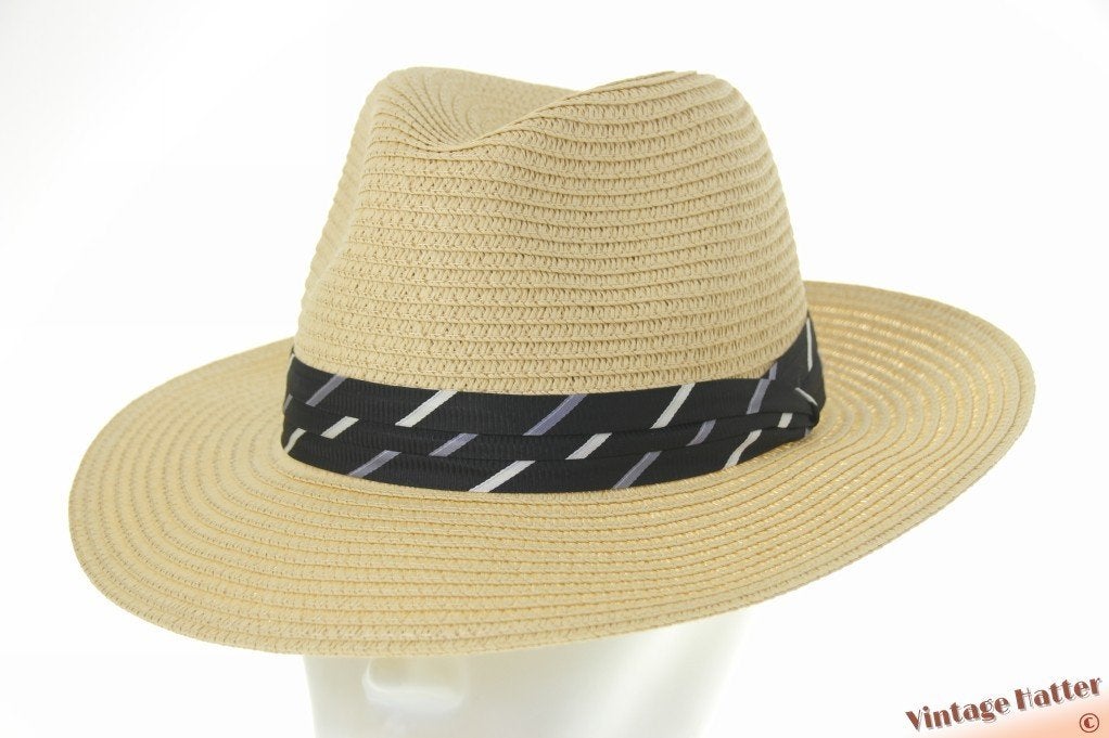 Zomer gleufhoed met zwart grijs gestreepte band 55-61 nieuw, Ophalen of Verzenden, Nieuw, One size fits all, Hoed