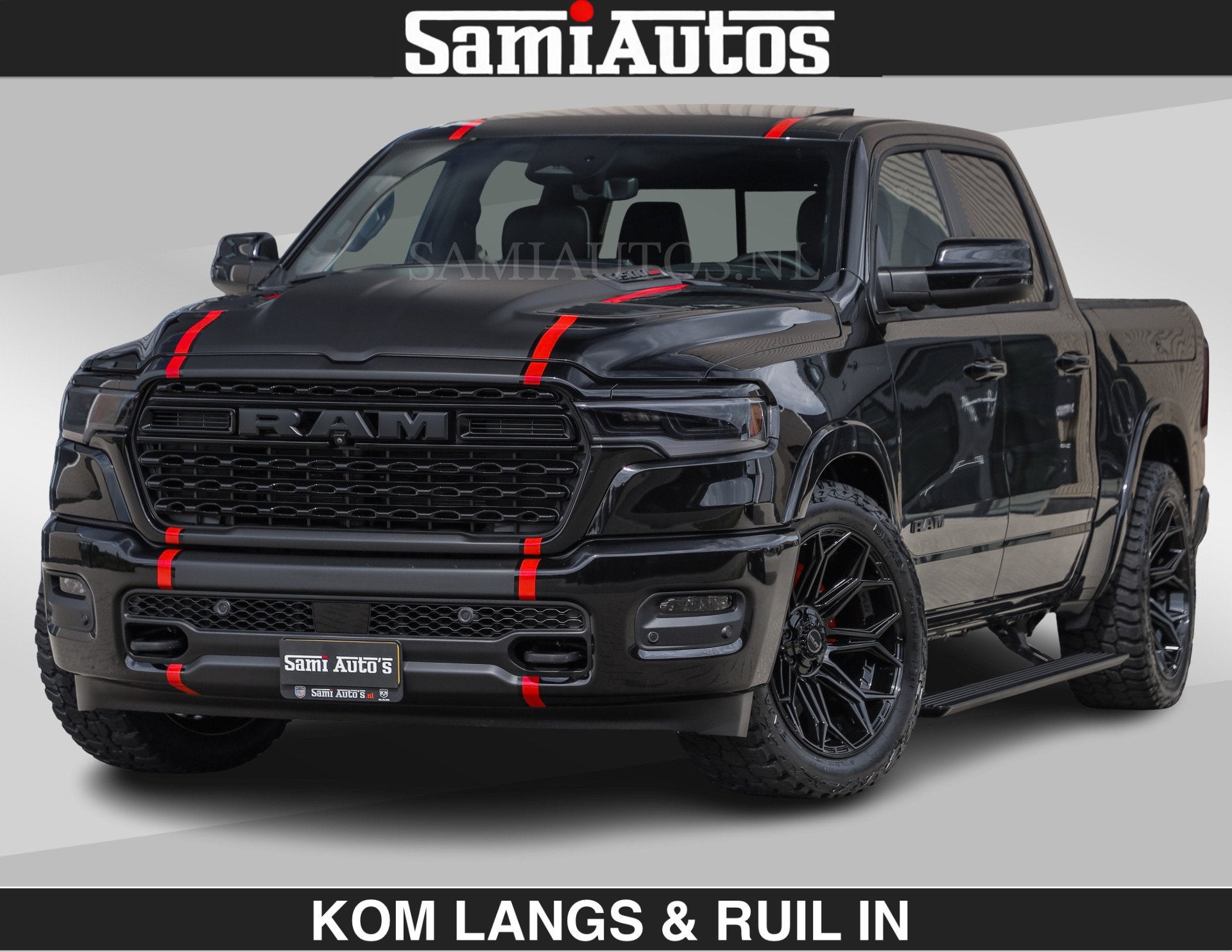 Dodge Ram LIMITED H.O 540PK | Massage + Full Option | De Mee, Auto's, Automaat, Dealer onderhouden, Met garantie (alle), Zwart