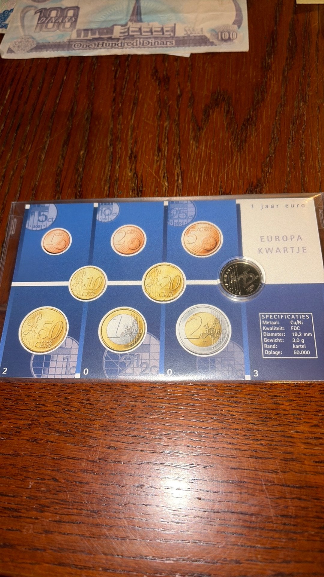 1 Jaar euro Europa kwartje, Ophalen of Verzenden, Losse munt