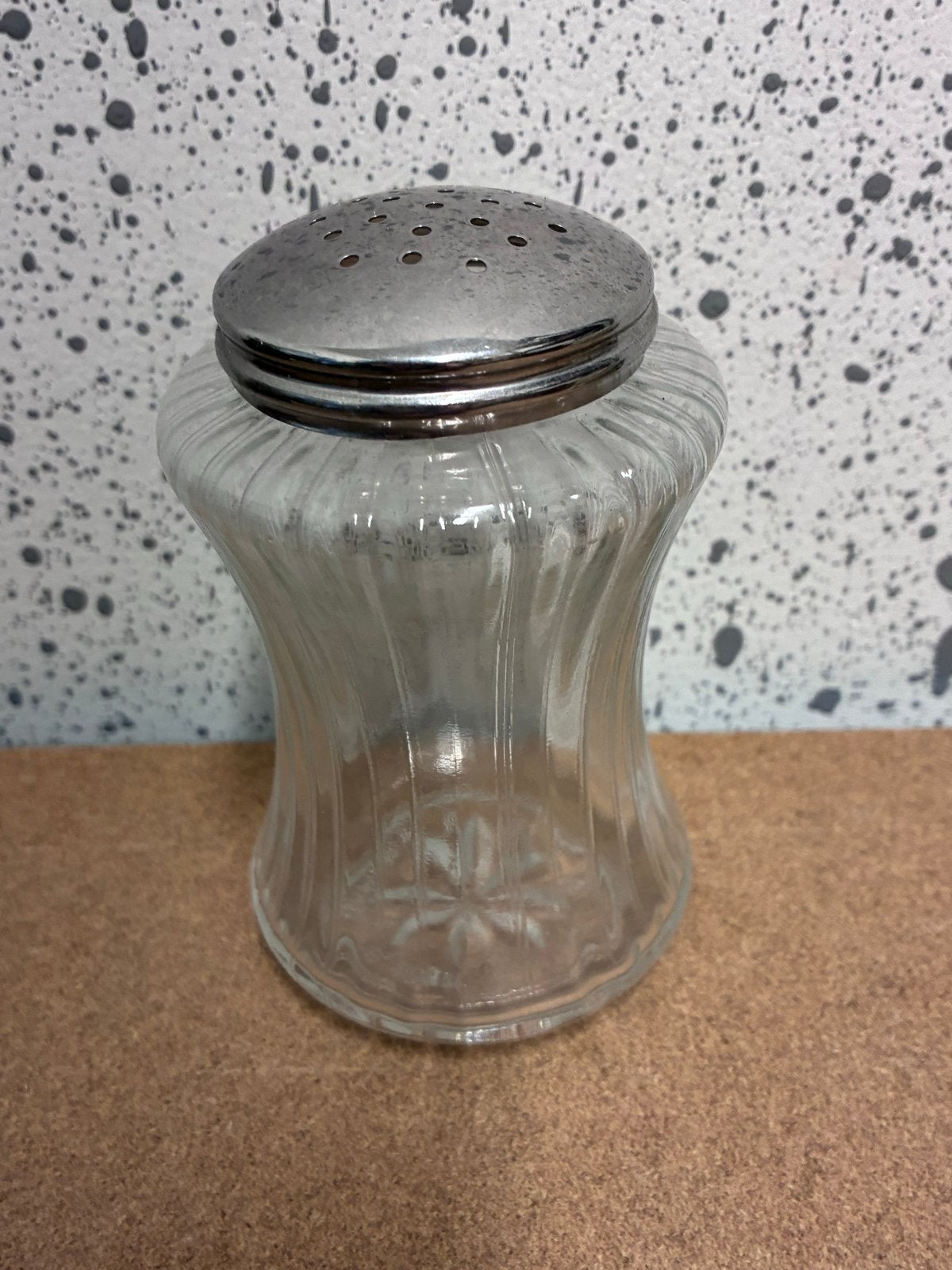 Vintage Glazen Suikerstrooier met Metalen Dop, Antiek en Kunst, Ophalen of Verzenden
