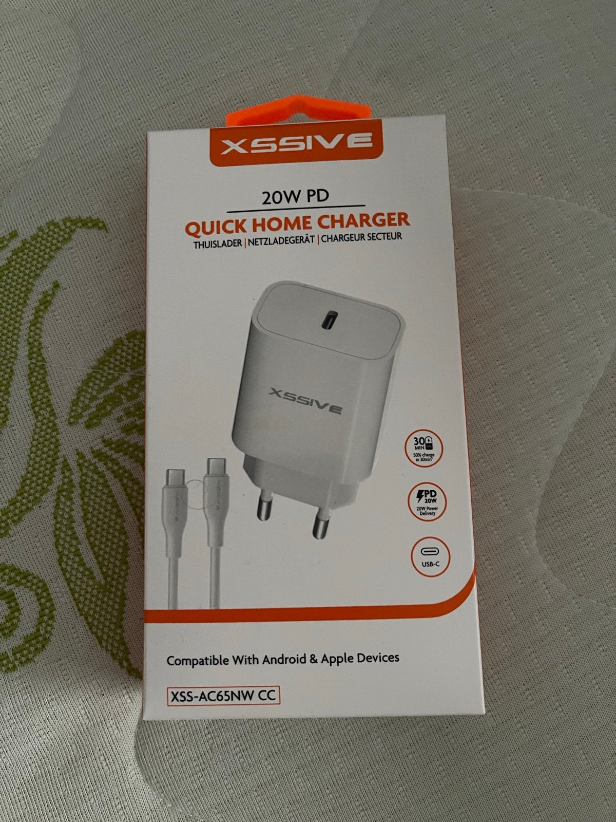 XSSIVE 20W PD Snellader Thuisoplader USB-C, USB-C, Nieuw, Ophalen of Verzenden, Snellader