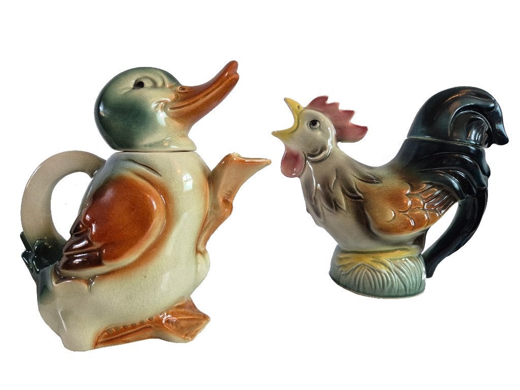 Prachtige vintage Dieren theepotten Erphila design Germany, Gebruikt, Overige merken, Vintage, Ophalen of Verzenden