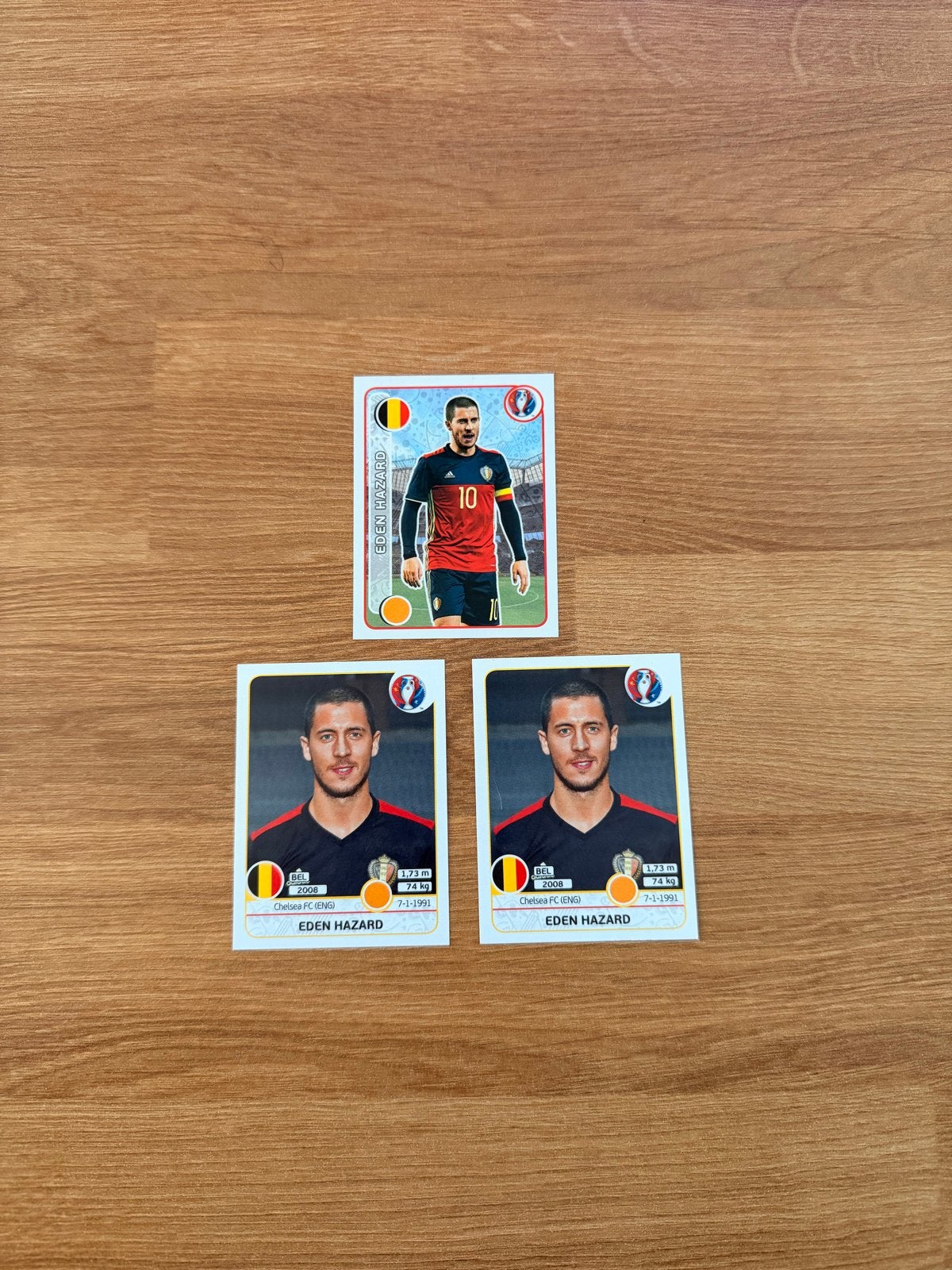 Panini UEFA Euro 2016 Eden Hazard stickers (portret & actie), Ophalen of Verzenden, Nieuw, Sport