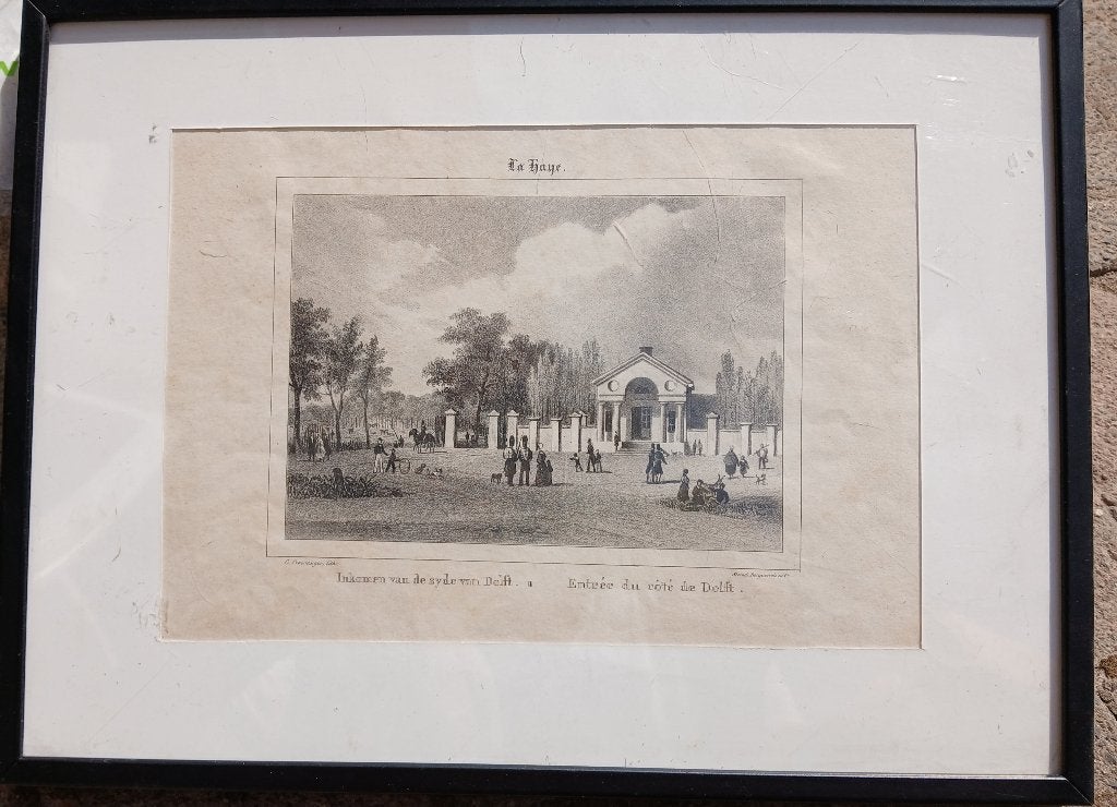 Rond 1850 ’s-Gravenhage litho Rijswijkseplein (Bke-78), Antiek en Kunst, Ophalen