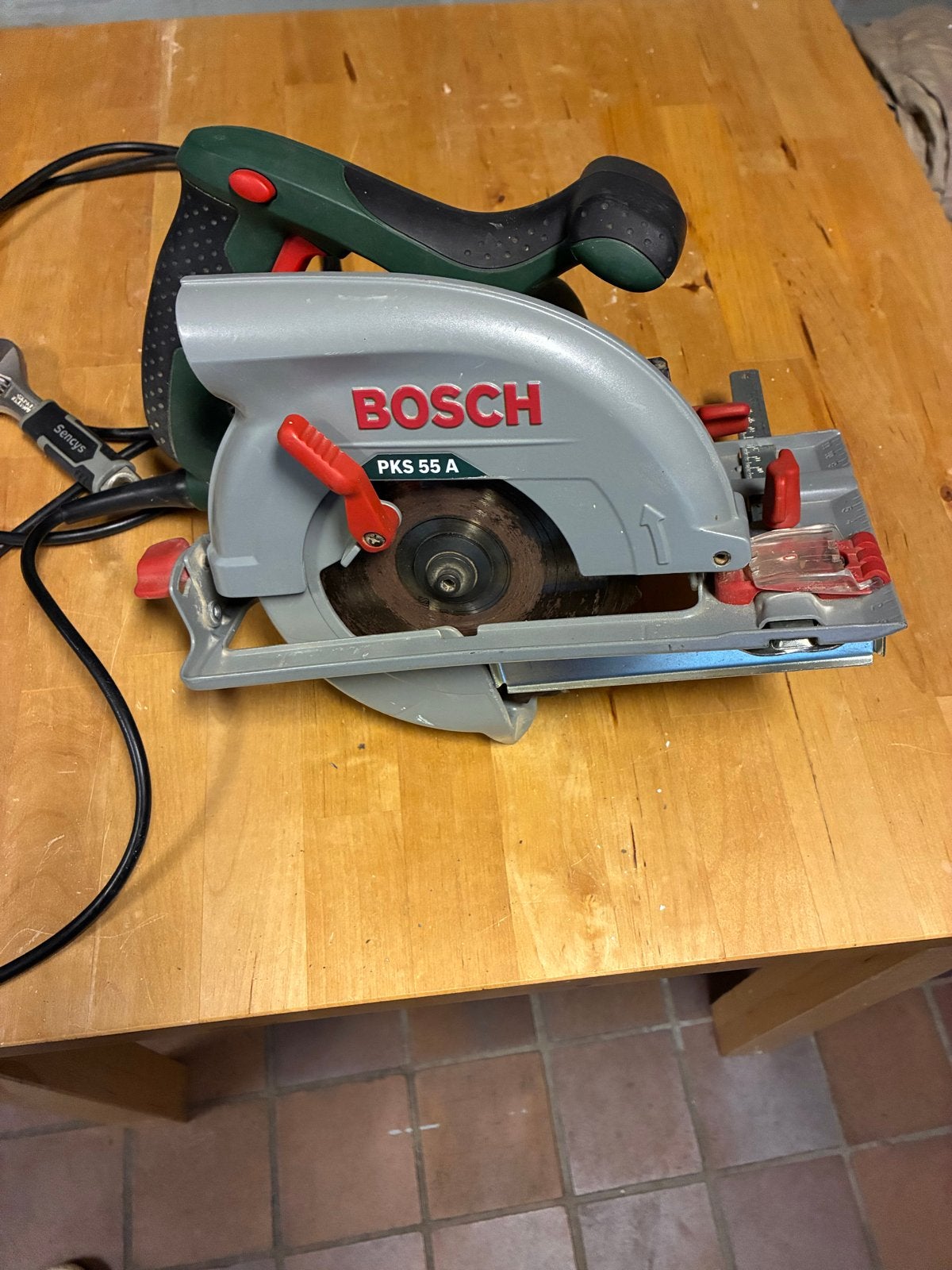Bosch PKS 55 A Cirkelzaag - nog heel goed werkend, Gebruikt, Cirkelzaag, 600 tot 1200 watt, Ophalen of Verzenden