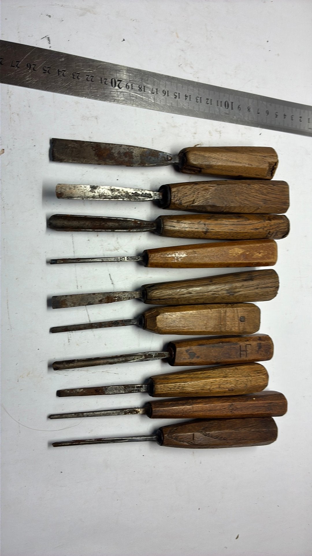 10 oude sheffiel gutsen ( guts beitels ), Ophalen of Verzenden