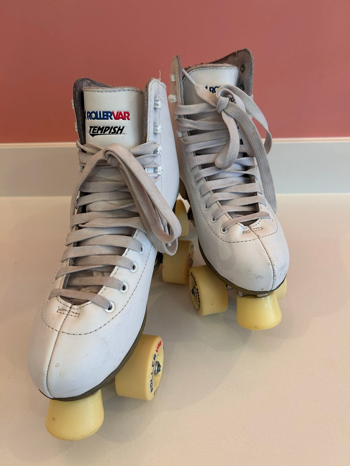 Tempish Classic Quad-rolschaatsen - Wit Leer, Retro, Overige merken, Overige typen, Ophalen of Verzenden, Zo goed als nieuw