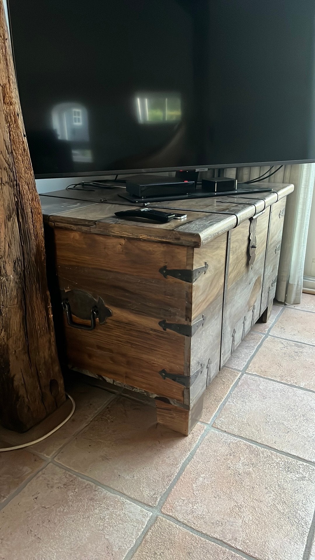 Opbergkist teak TV meubel, Ophalen, Gebruikt, Klassiek, Teakhout