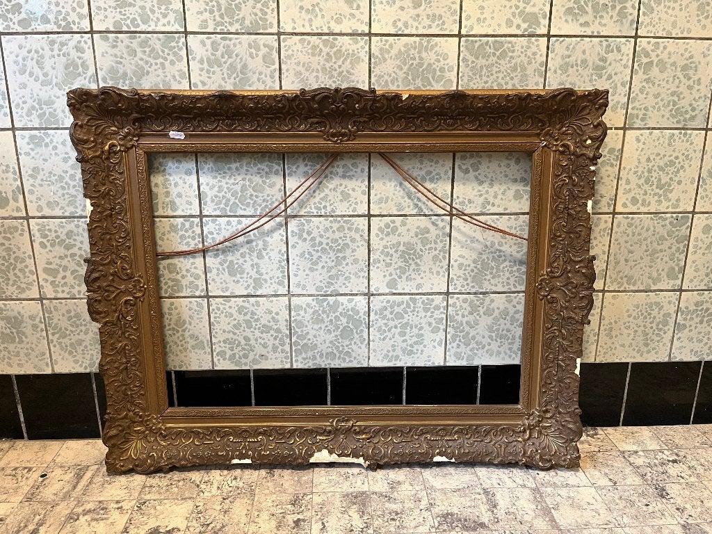 Zware lijst van hout met gips, Huis en Inrichting, Ophalen, Gebruikt, Schilderijlijst, Hout