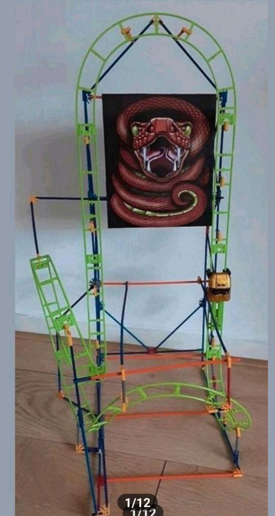 NIEUWE GROTE ORGINELE K.NEX COBRA'S COIL ROLLER COASTER MET, Kinderen en Baby's, Speelgoed | Bouwstenen, Ophalen of Verzenden