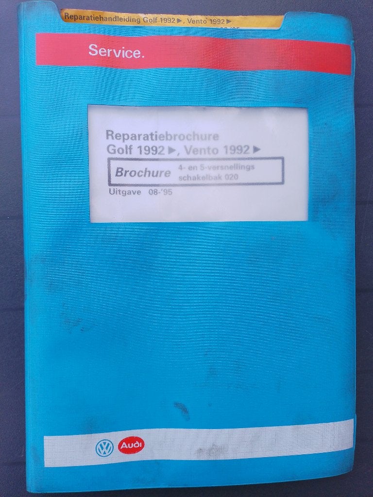 Vw Golf 3 + Cabrio dealer werkplaatsboek versnellingsbak 020, Verzenden, Gelezen, Volkswagen