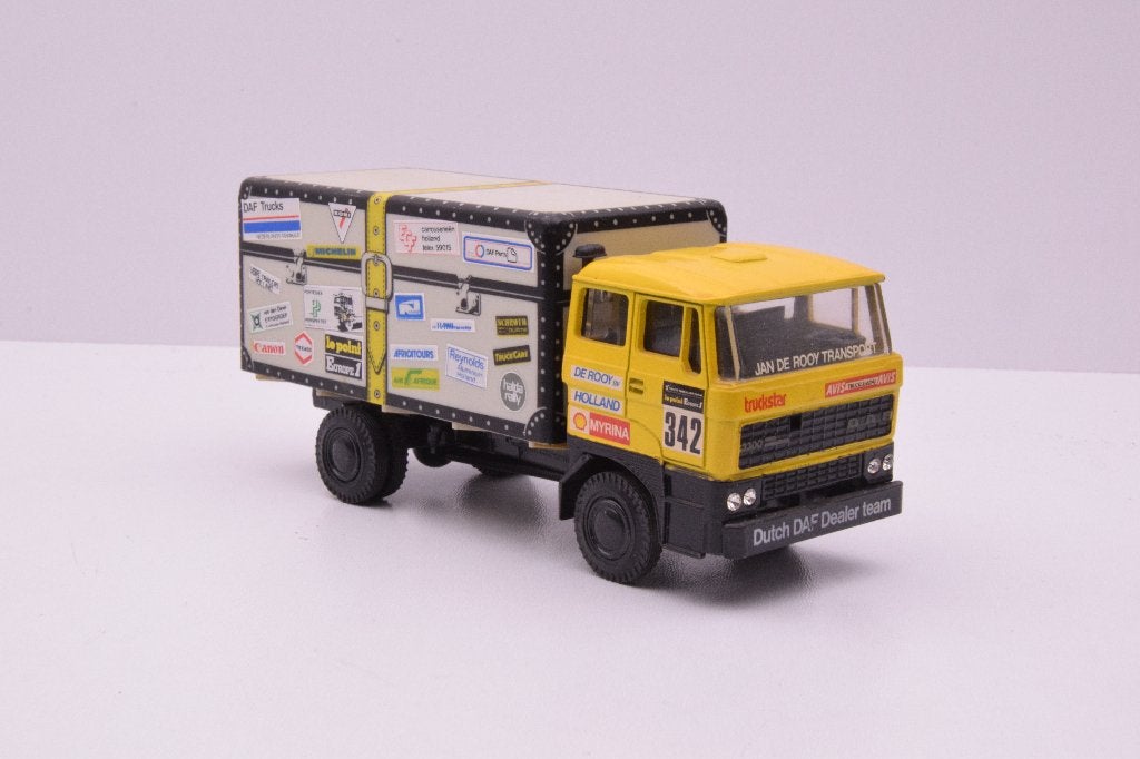 DAF 3600 Dakar  '' de Koffer  -  Jan de Rooy  ''  Lion Car, Ophalen of Verzenden, Zo goed als nieuw, Bus of Vrachtwagen, Lion Toys