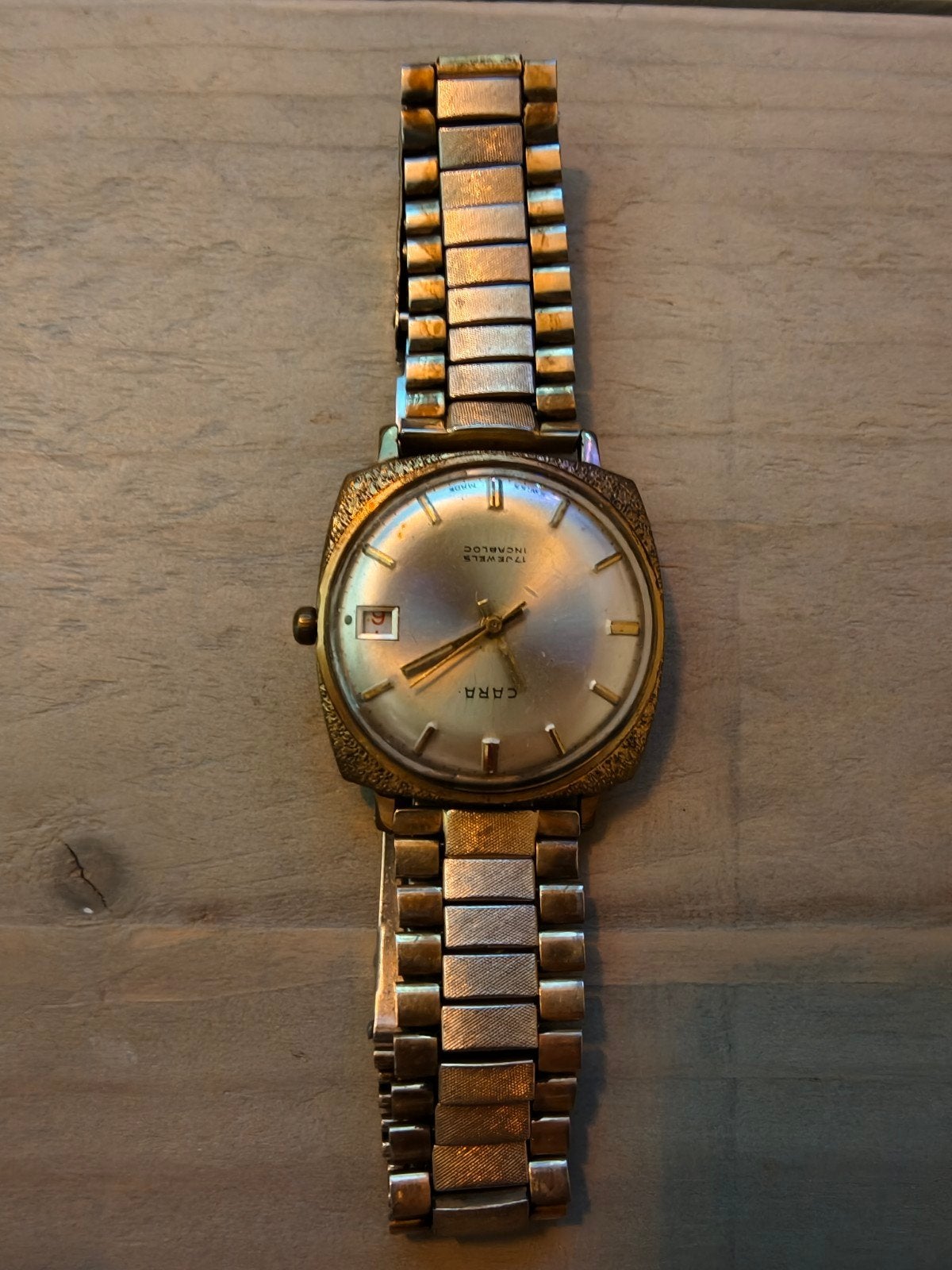 Vintage Cara Polshorloge - 17 Jewels Incabloc, Overige merken, Overige materialen, Polshorloge, Verguld