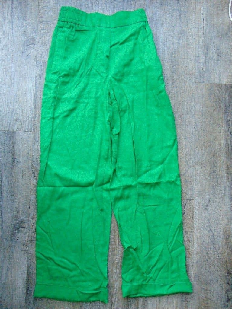 Zara lange broek groen linnenmix maat S zomerbroek, Zara, Ophalen of Verzenden, Zo goed als nieuw, Maat 36 (S)