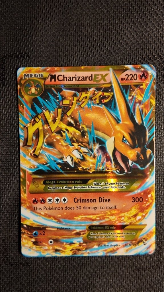 M Charizard-EX 107 Flashfire | Pokemon kaart, Ophalen, Losse kaart, Foil