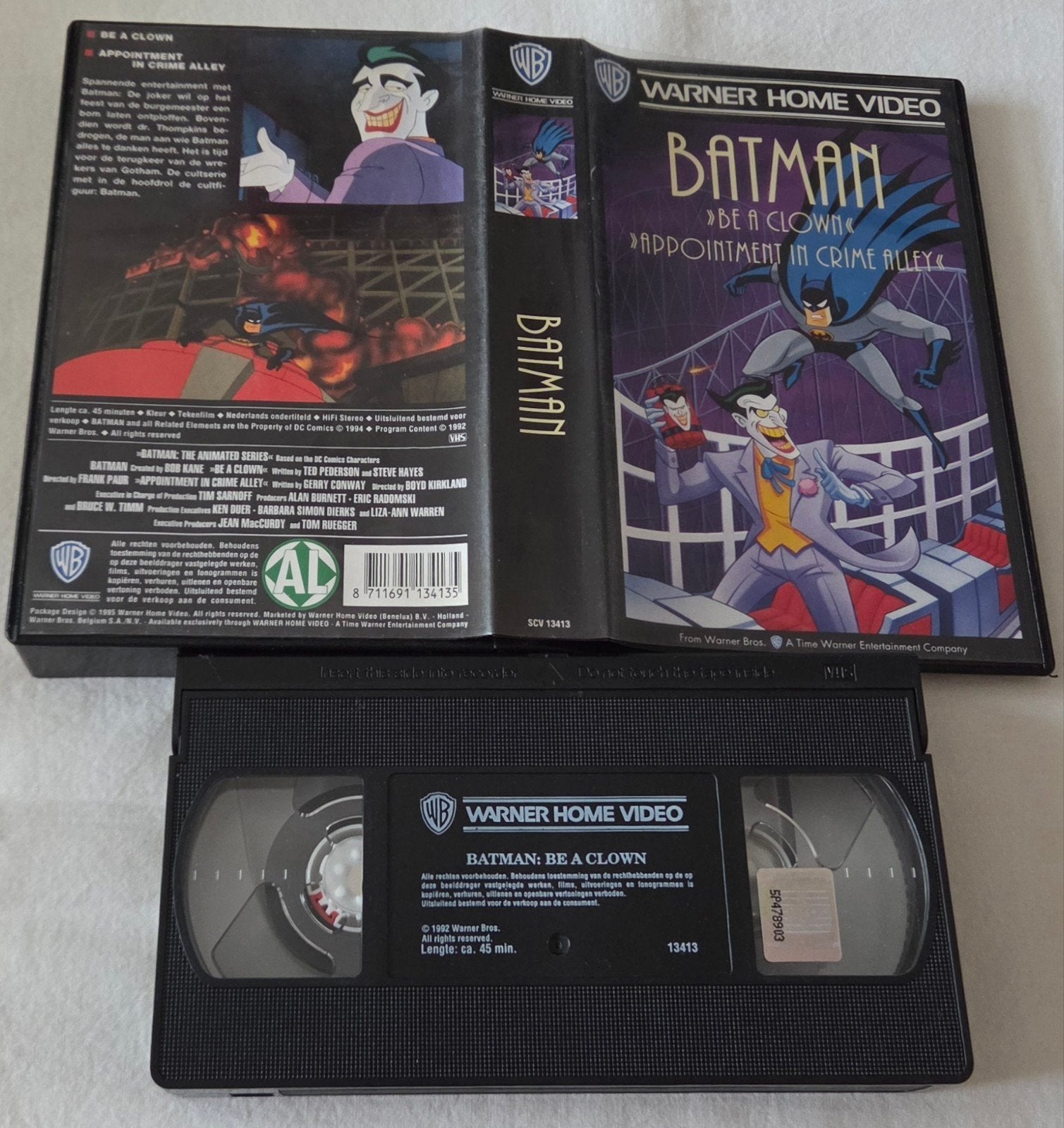 DC Batman Animated Be A Clown VHS Cartoon/Animatie, Alle leeftijden, Ophalen of Verzenden, Gebruikt, Actie en Avontuur