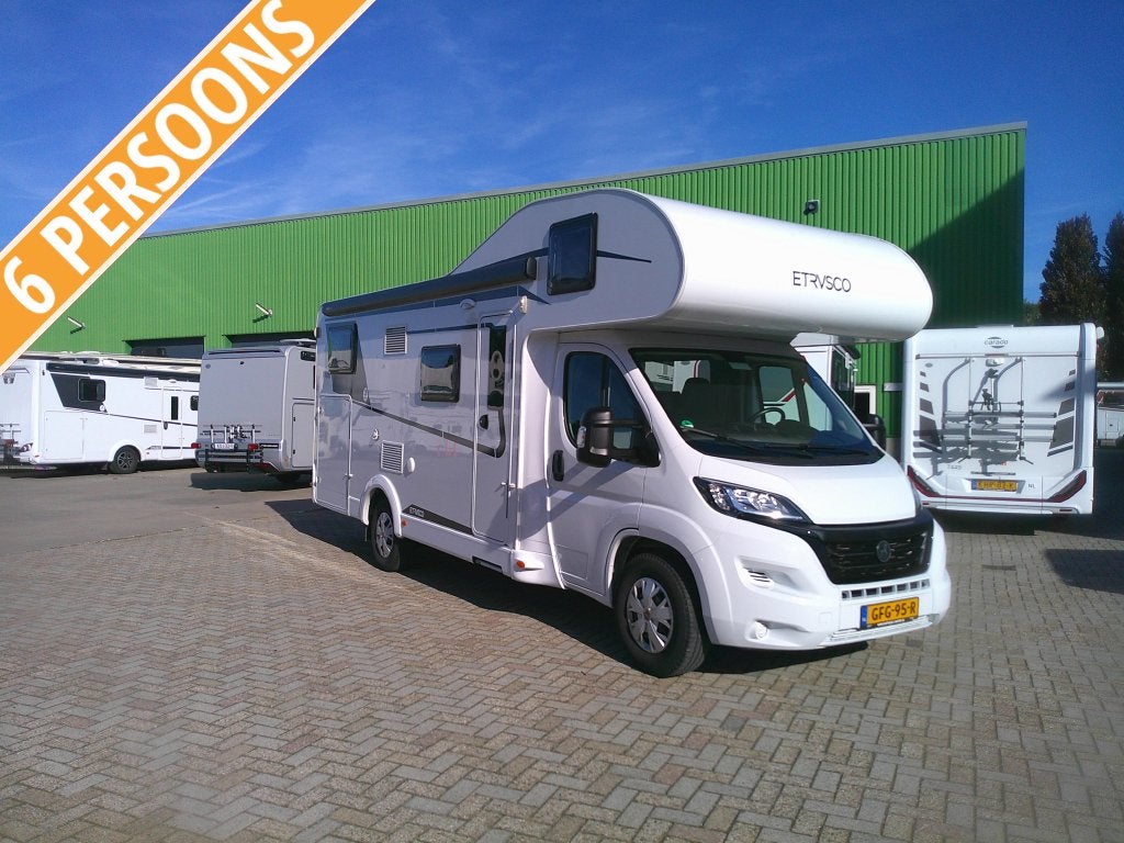 Zeer ruime Etrusco 6-persoons alkoof A7300DB met mega garage, Caravans en Kamperen, Verwarmde buitenspiegels, Alkoof, Ringverwarming