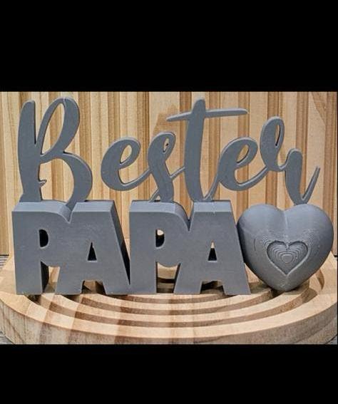 Beste Papa 3D geprint cadeau met hartje