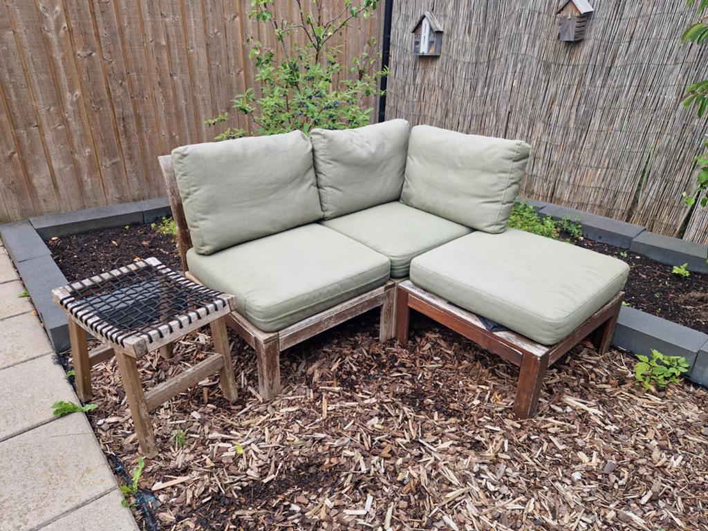 Tuin loungeset | bruin, groen | IKEA NÄMMARÖ modulair, Tuin en Terras, Ophalen, Gebruikt, 3 zitplaatsen, Loungeset