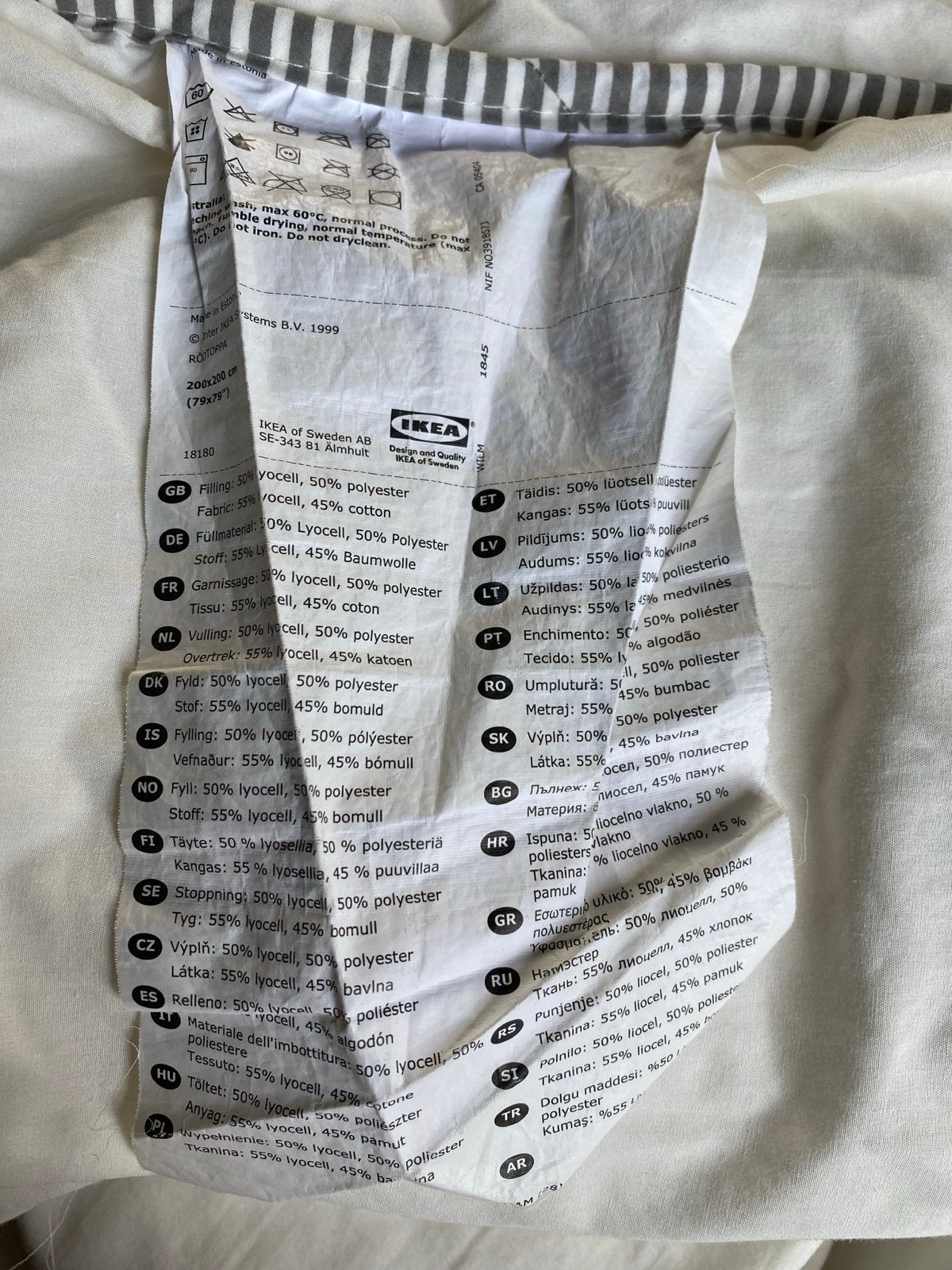 IKEA RÖDTOPPA Dekbed - Tweepersoons - Lyocell/Polyester, Ophalen, Lyocell, Wit, IKEA