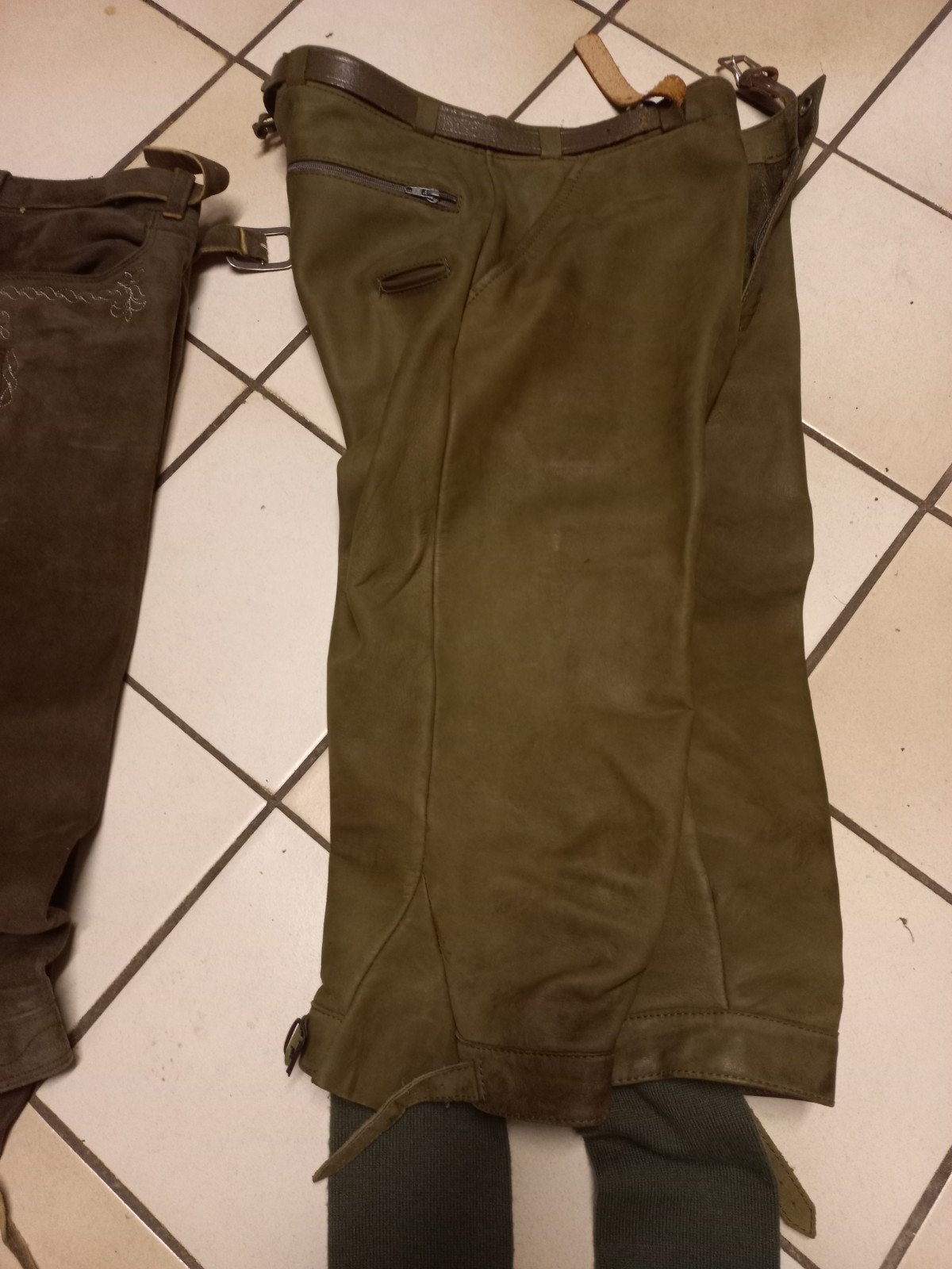2 Klassieke Knickerbockers Leer (Lavano & Velours) Maat 50, Ophalen of Verzenden, Gedragen, Maat 48/50 (M), Groen