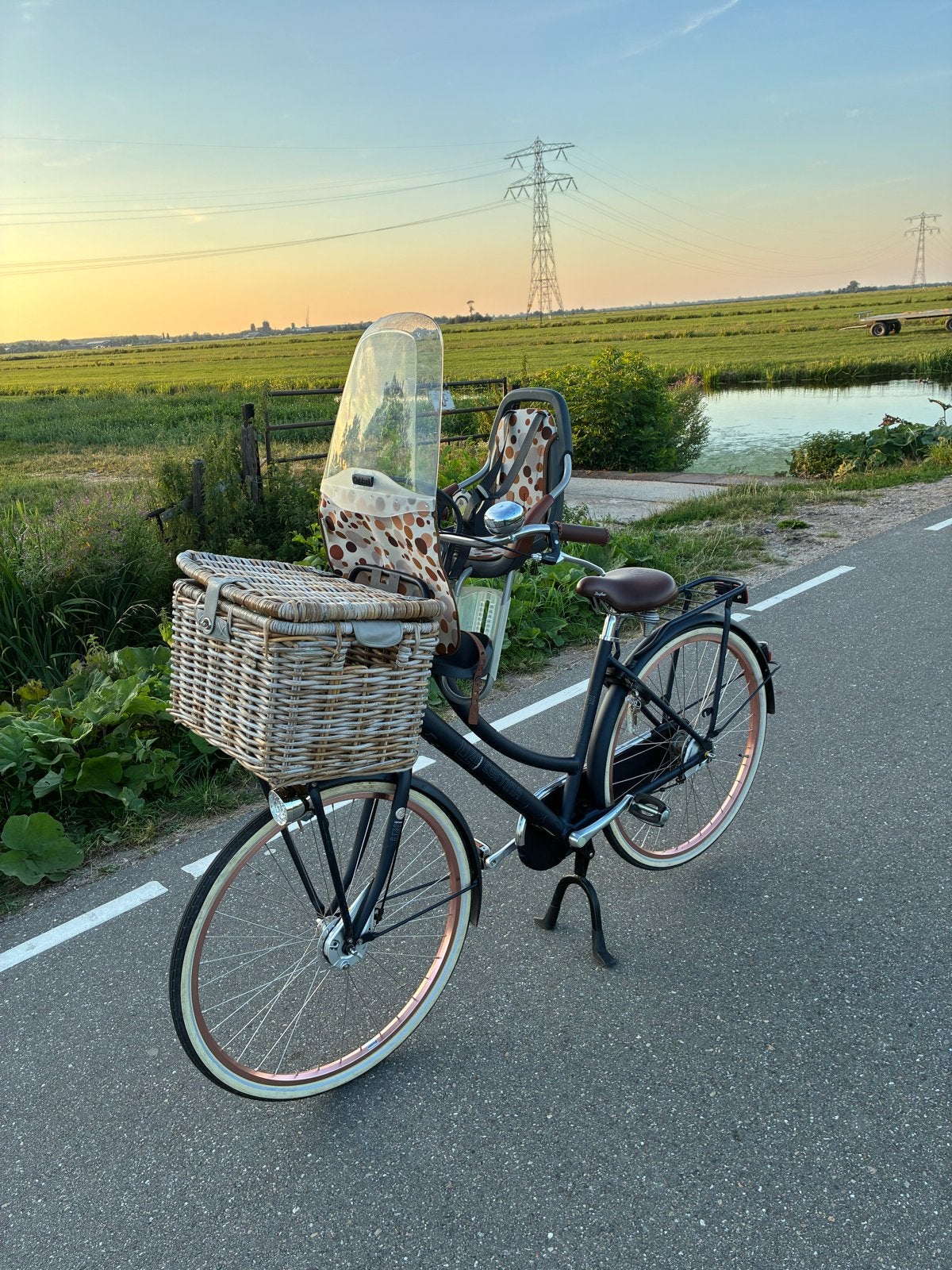 Cortina fiets met zitje en mand - Ideaal voor ouder en kind, Gebruikt, Velgrem, Versnellingen, 50 tot 53 cm