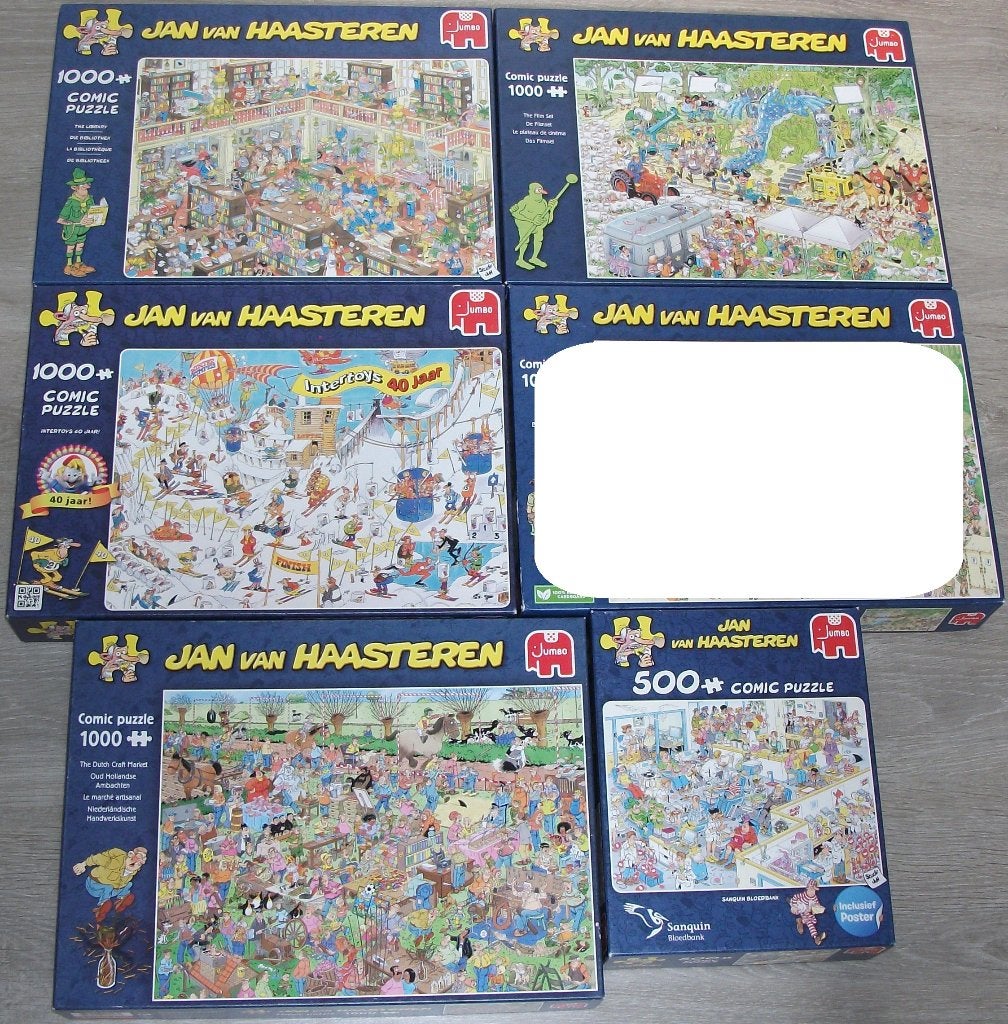Diverse *** PUZZELS JAN VAN HAASTEREN ***, Ophalen of Verzenden, 500 t/m 1500 stukjes, Zo goed als nieuw, Legpuzzel