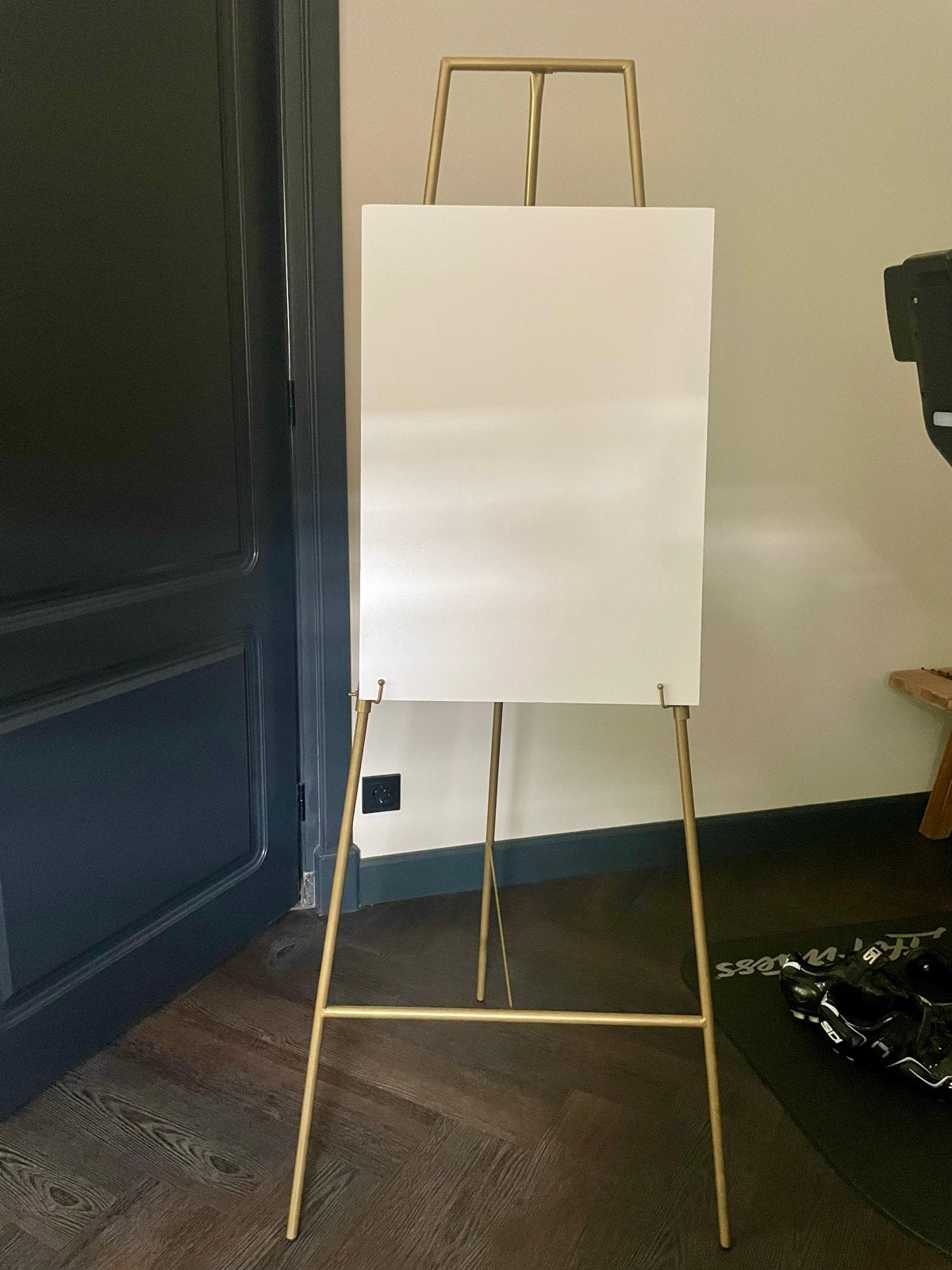 Gouden schildersezel / standaard voor welkomstbord, Ophalen of Verzenden, Gebruikt, Ezel