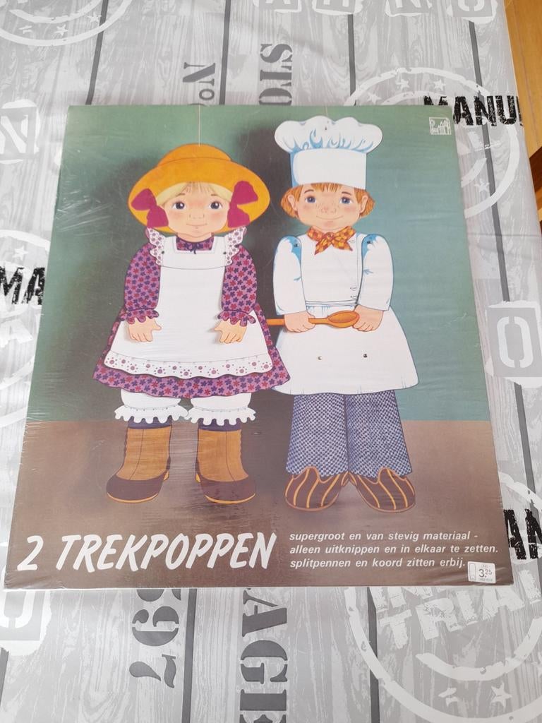 Vintage Knutselset: 2 Trekpoppen om zelf te maken, Hobby en Vrije tijd, Knutselen, Overige thema's, Nieuw, Meerkleurig, Ophalen of Verzenden