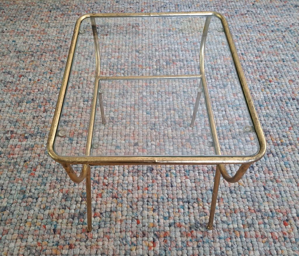 bijzettafel, Minder dan 55 cm, Metaal of Aluminium, Zo goed als nieuw, Rechthoekig