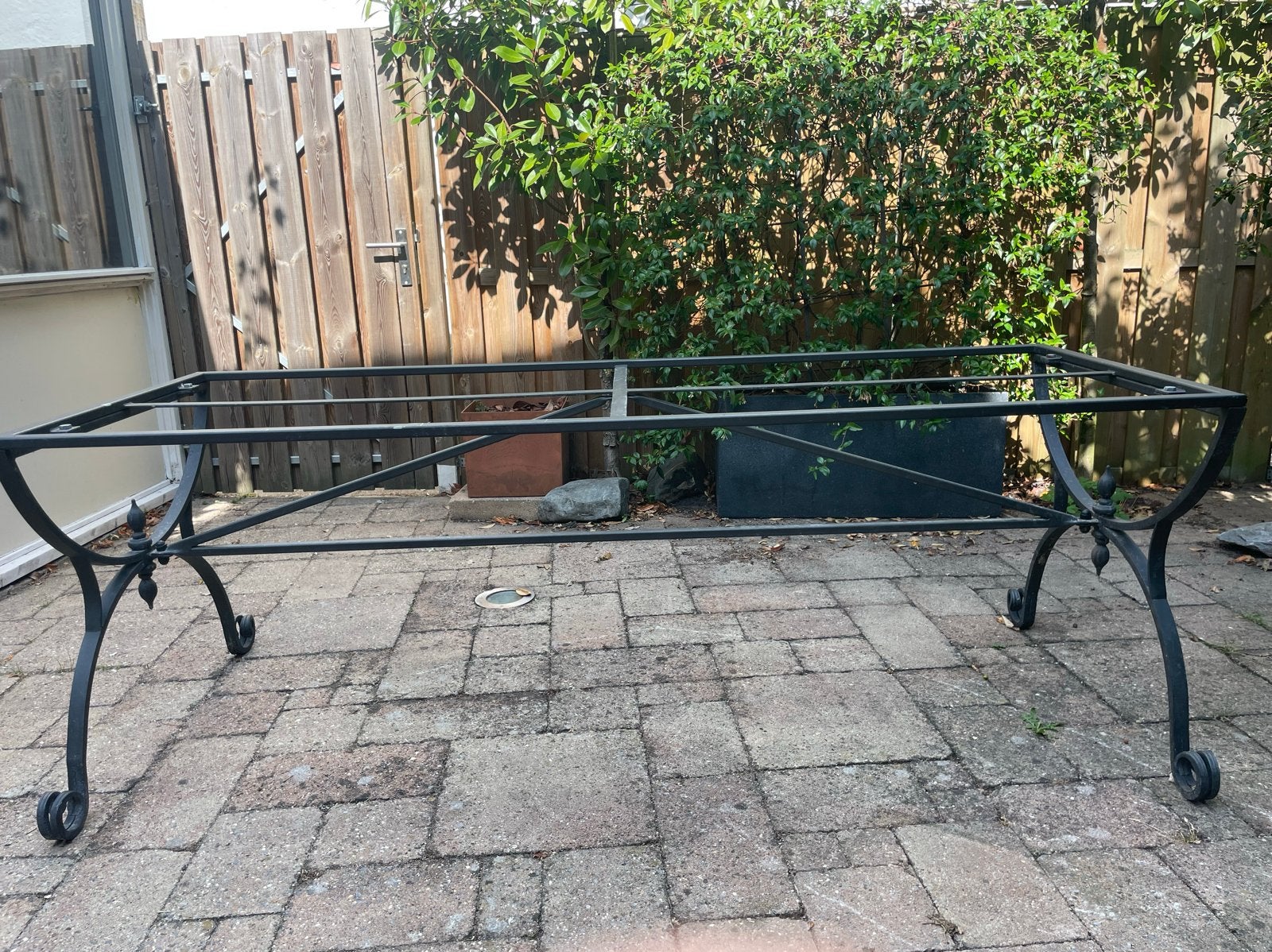 Gietijzeren tuintafel onderstel 80x205cm, Tuin en Terras, Tuintafels, Ophalen, Zo goed als nieuw, Rechthoekig, Metaal