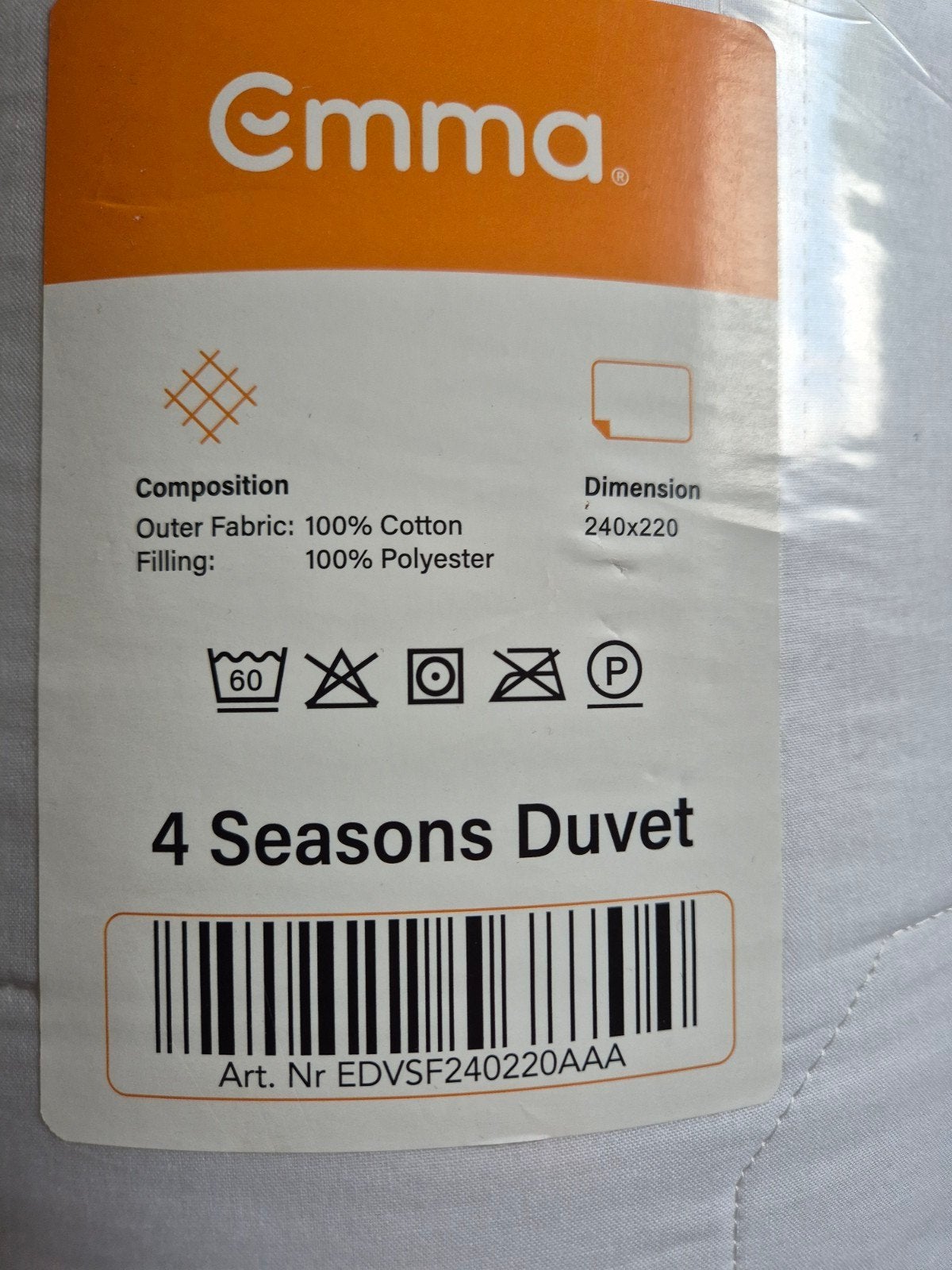 Emma 4 Seizoenen Dekbed 240x220 - Nieuw in verpakking, Overige merken, Wit, Nieuw, Ophalen of Verzenden