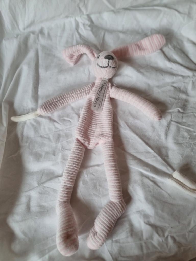 Happy horse knuffel konijn roze gestreept doekje nr 33, Kinderen en Baby's, Speelgoed | Knuffels en Pluche, Ophalen of Verzenden