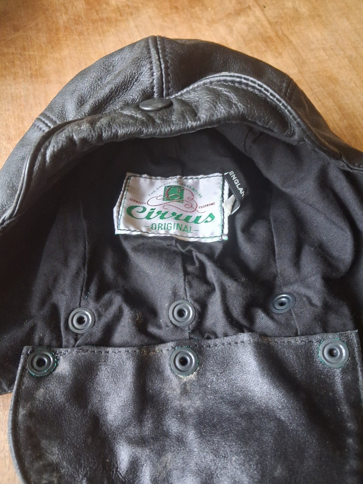 Vintage Cirrus Leren Vliegerkap/Pilotenmuts - Zwart, Hoed, Gedragen, Cirrus, One size fits all