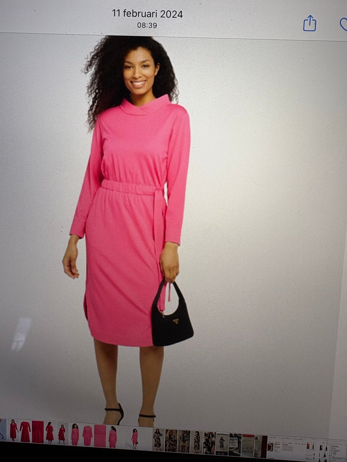 Marc Cain roze jurk met ceintuur zgan, Kleding | Dames, Verzenden, Maat 42/44 (L), Zo goed als nieuw, Roze