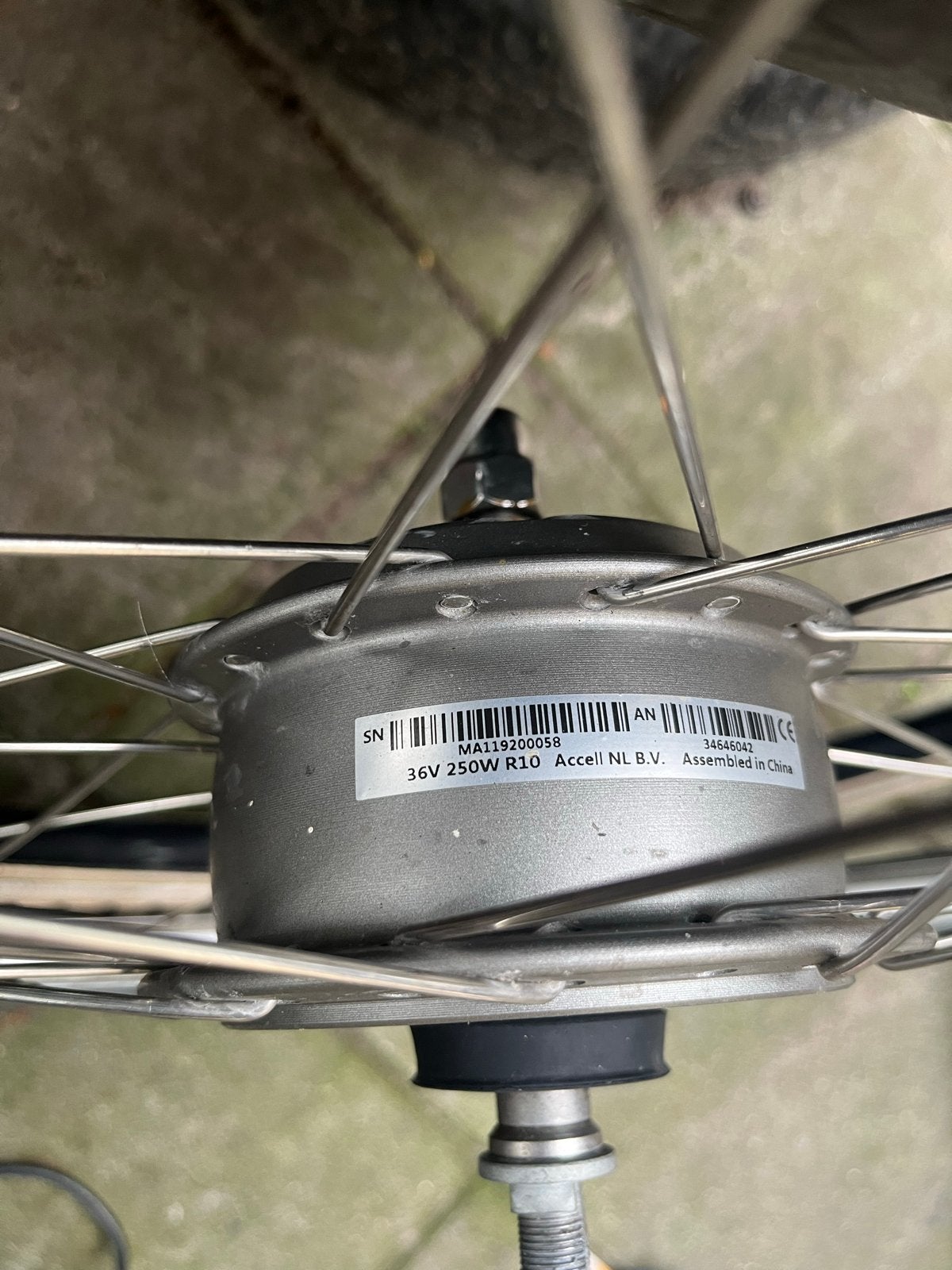 Voorwiel motor 28 inch - Accell 36V 250W R10, Ophalen of Verzenden, Gebruikt, Elektrische fiets, Motor