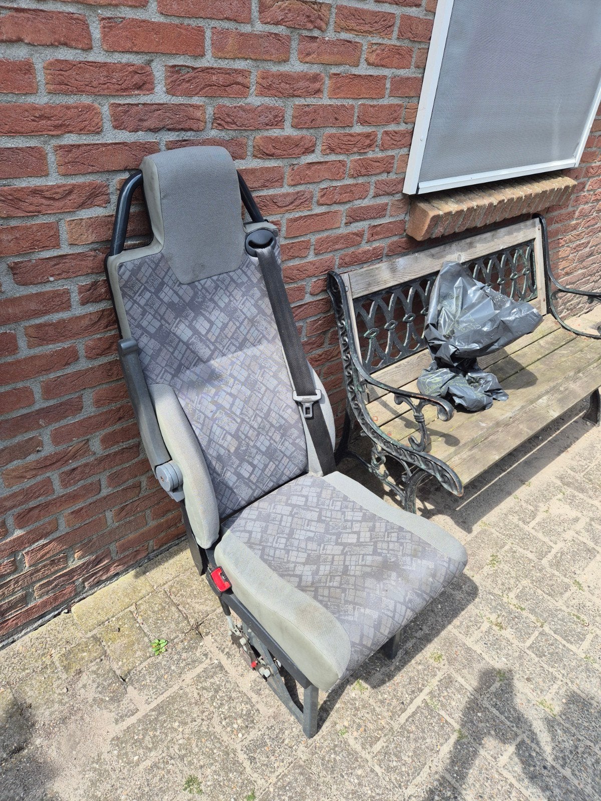 Gebruikte autostoel met gordel., Ophalen, Gebruikt