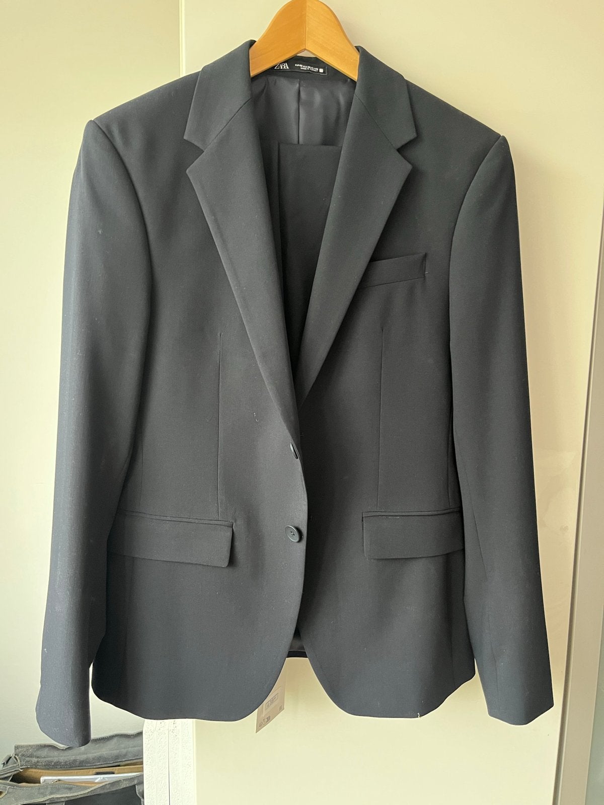 Zara Donkerblauw pak, Ophalen of Verzenden, Zo goed als nieuw, Maat 46 (S) of kleiner, Blauw