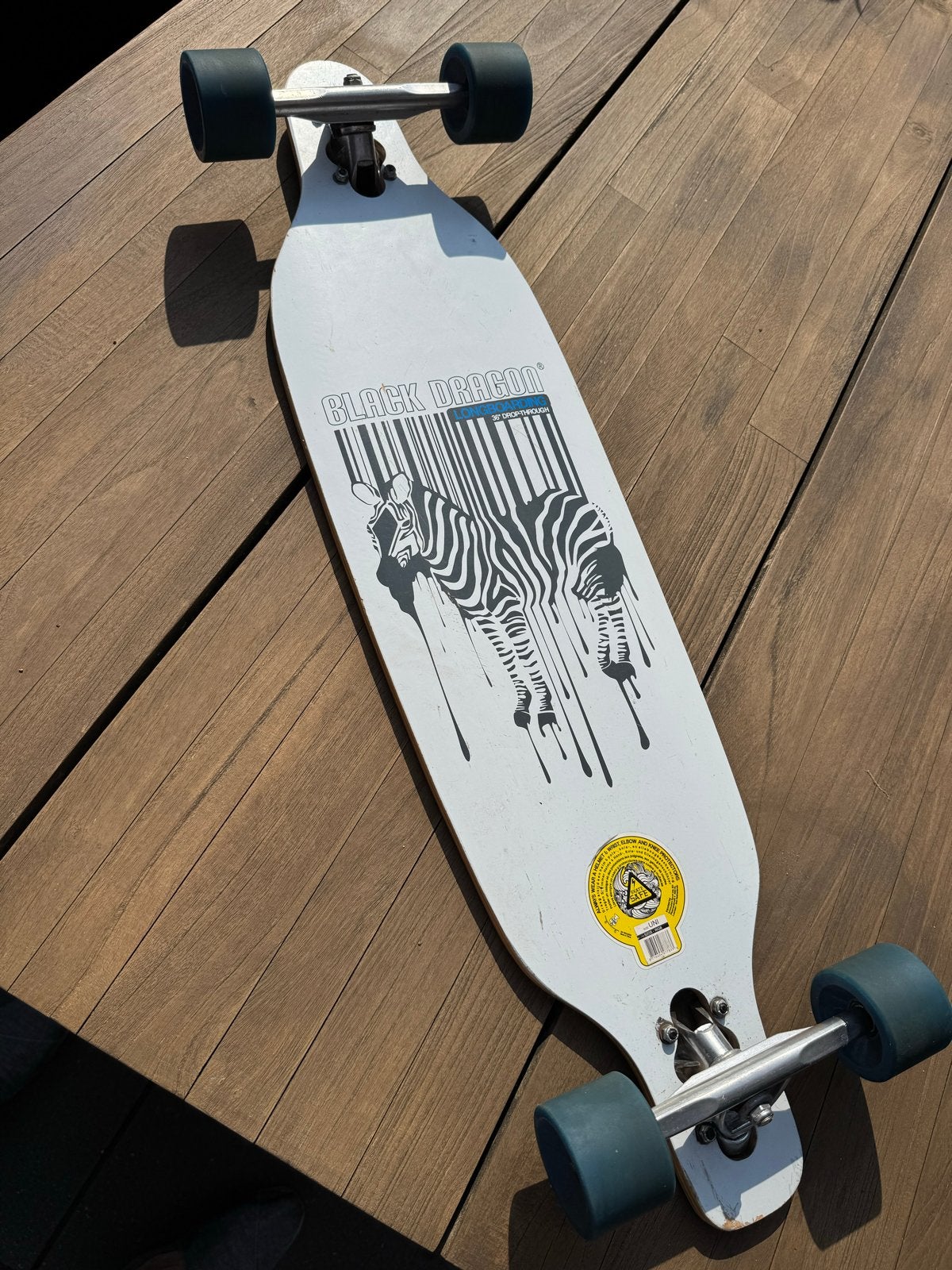 Black Dragon Longboard met Zebra Design, Sport en Fitness, Ophalen of Verzenden, Gebruikt, Skateboard, Longboard