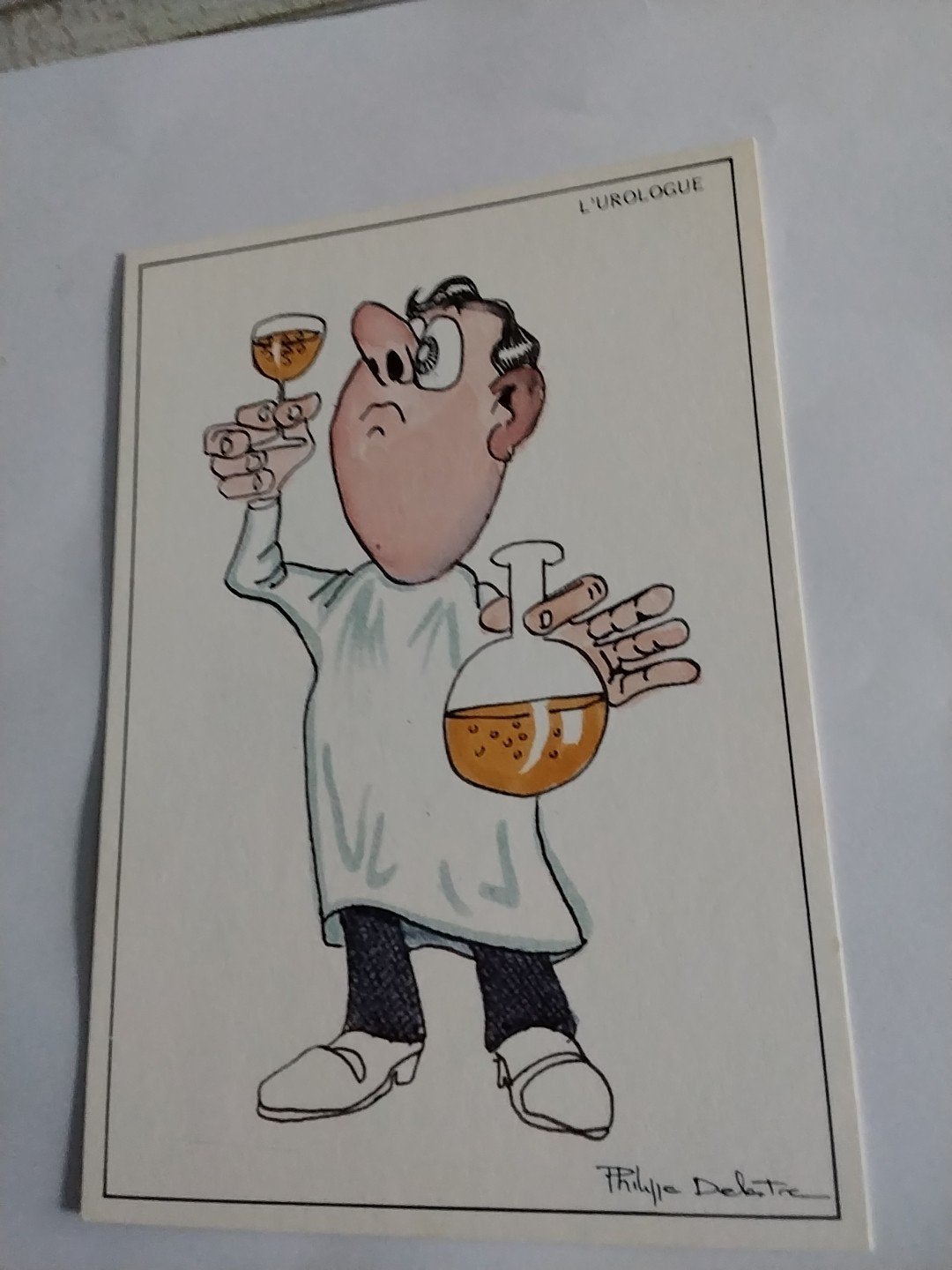Grappige ansichtkaart: De Uroloog - Philippe Delatre, Verzamelen, Ophalen of Verzenden, 1980 tot heden, Ongelopen