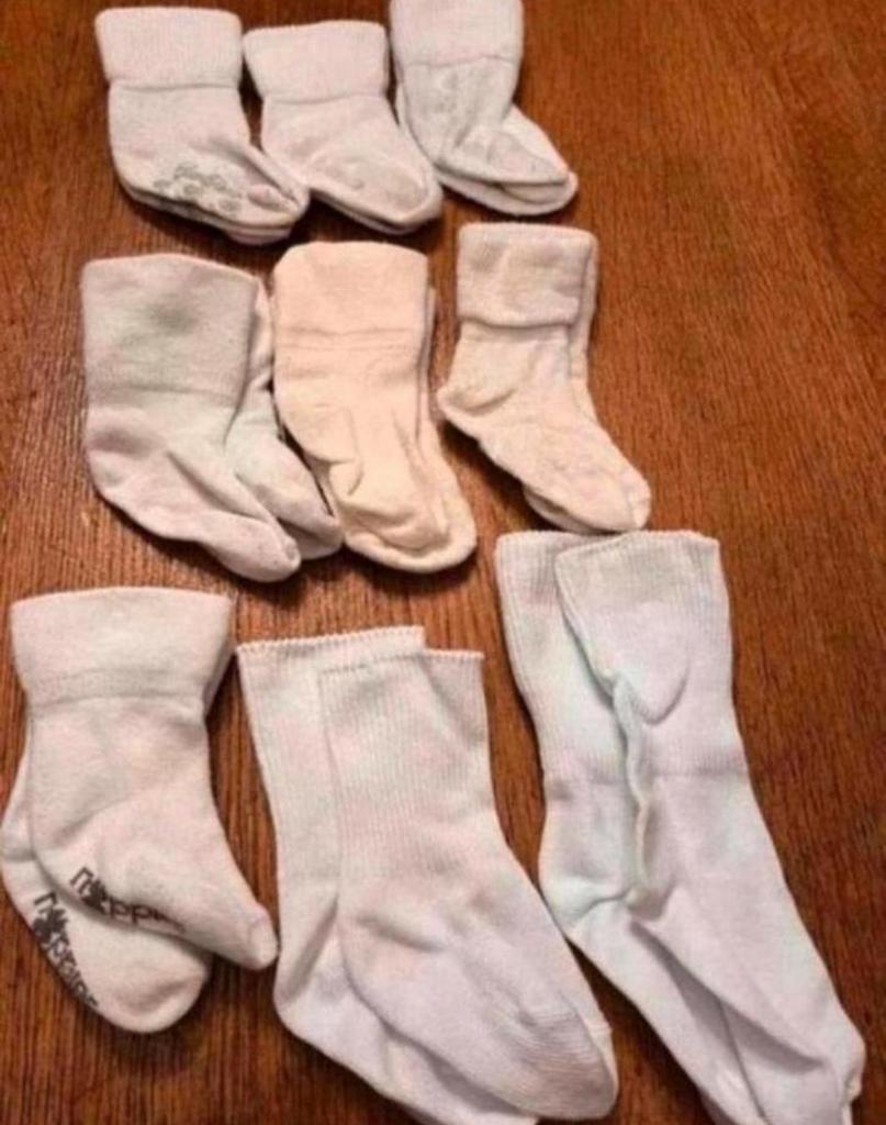 Babysokjes wit 9 stuks, o.a. anti-slip en NOPPIES, Kinderen en Baby's, Babykleding | Schoentjes en Sokjes, Jongetje of Meisje