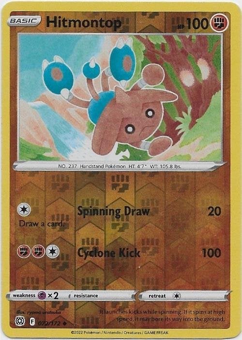 Brilliant Stars,  Hitmontop [reverse] 72/172, Verzenden, Nieuw, Losse kaart