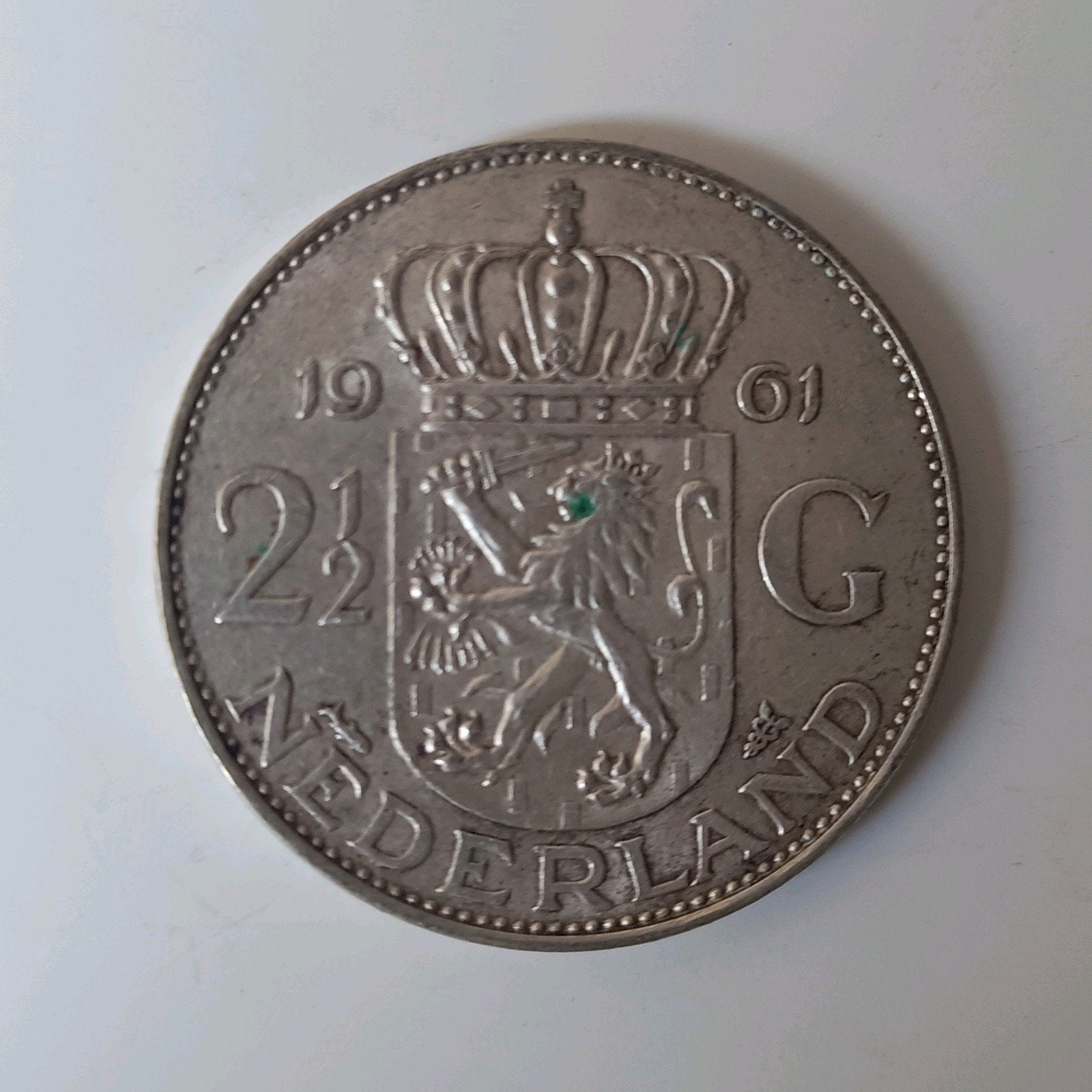 Zilveren 2½ Gulden Juliana 1961, Koningin Juliana, Zilver, Ophalen of Verzenden, Losse munt