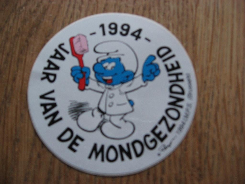 Sticker Smurfen 1994 Stripfiguren Peyo 7 cm, Ophalen, Nieuw, Strip of Tekenfilm