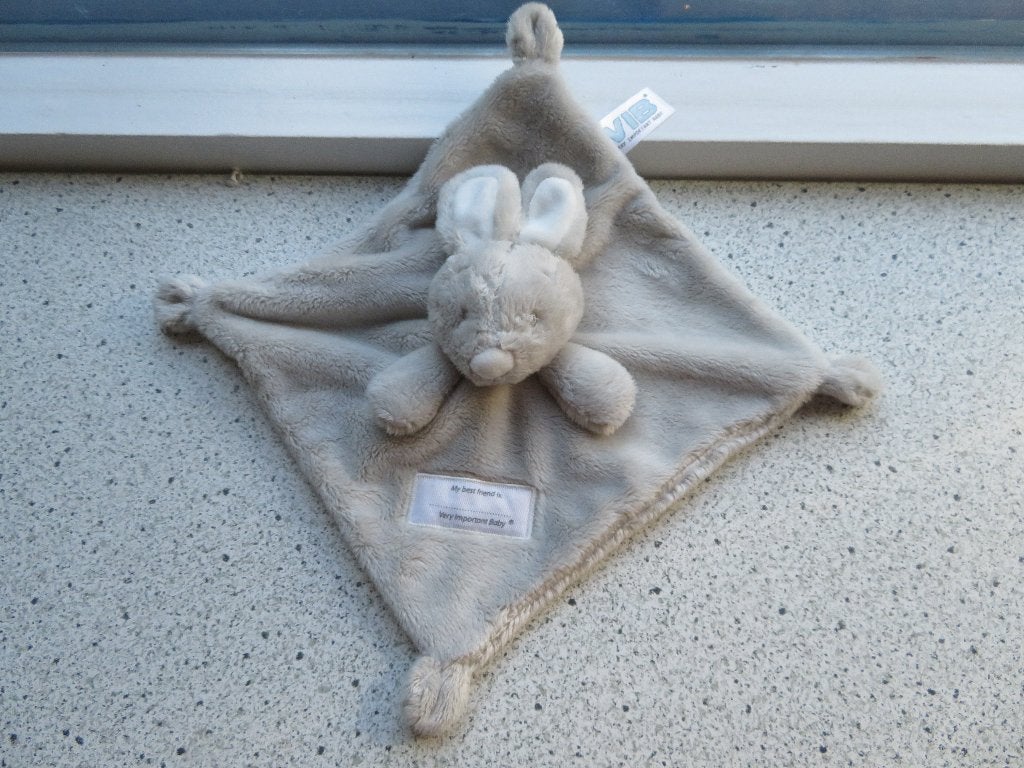 Knuffeldoek konijn merk VIB Very Important Baby grijs, Grijs, Konijn, Ophalen of Verzenden, Zo goed als nieuw