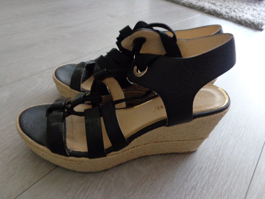 zwarte sleehak sandalen van Paloma Barcelo, maat 39, Zwart, Gedragen, Sandalen of Muiltjes, Ophalen of Verzenden