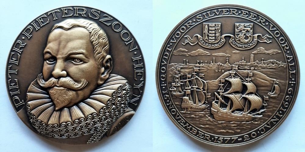 Grote penning Piet Heyn, Postzegels en Munten, Verzenden, Brons, Nederland